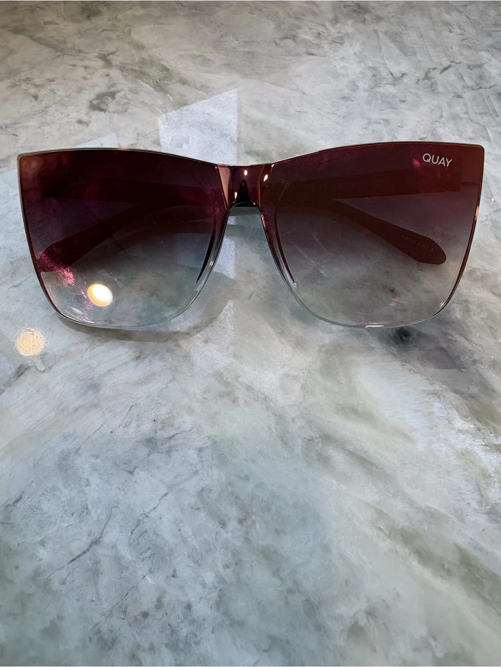 Quay Australia Gradient Rose Gold to Gray Oversized Women's Sunglasses